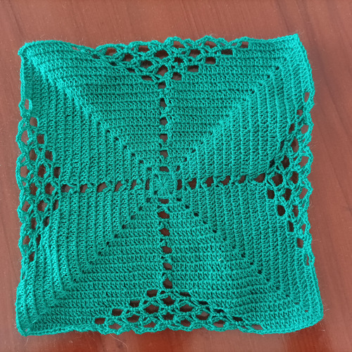 Paño Tejido Crochet Cuadrado Verde