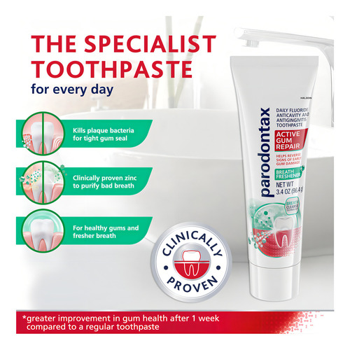 Pasta De Dientes Parodontax Active Gum Repair, 100 Ml, 3 Tub
