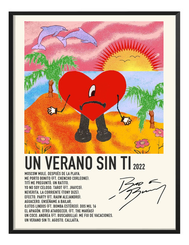 Poster Badbunny Album Music Tracklist Un Verano Sin Ti 80x60