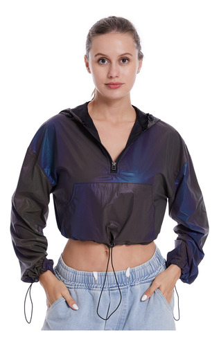 Sudadera Con Capucha Reflectante/chaqueta For Mujer Que Deja