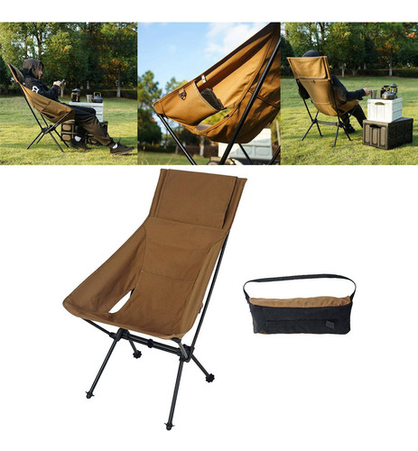 Silla Plegable Portátil Asiento Con Respaldo Alto De
