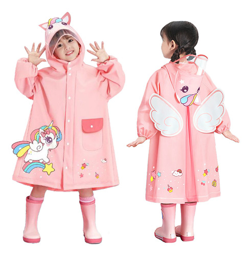 Chubasquero Impermeable Para Niños Con Bonito Patrón, Ligero