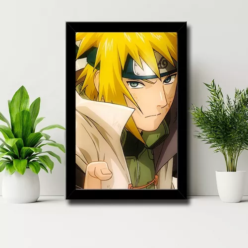 Quadro Naruto Arte Hiruzen Terceiro Hokage Moldura 23x33cm