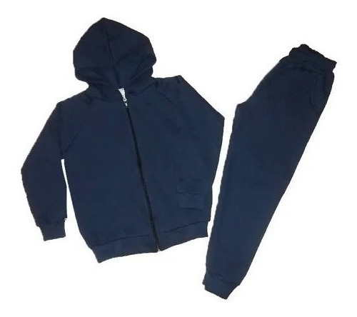 Conjunto Colegial Campera Pantalon Algodon Niños 6 A 16 Azul