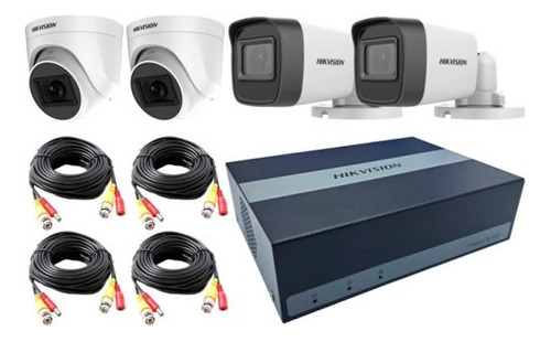 Kit Dvr Hikvision Turbo Hd 300 Ssd 2 Bullet Y 2 Domos 12080p