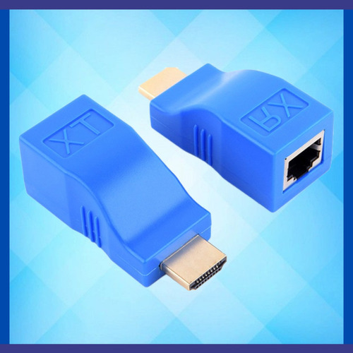 Imagen 3 de 10 de Extensor Hdmi Adaptador Full Hd Utp Rj45 30 Metros Nf