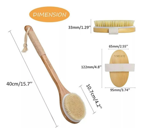 Set De Cepillos De Madera Para Exfoliación Corporal*2pcs