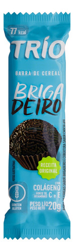 Barra de Cereal Brigadeiro Cobertura Chocolate Trío Pacote 20g