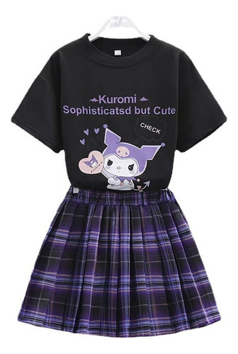 Conjunto Falda Plisada Cospaly Kuromi Para Niños