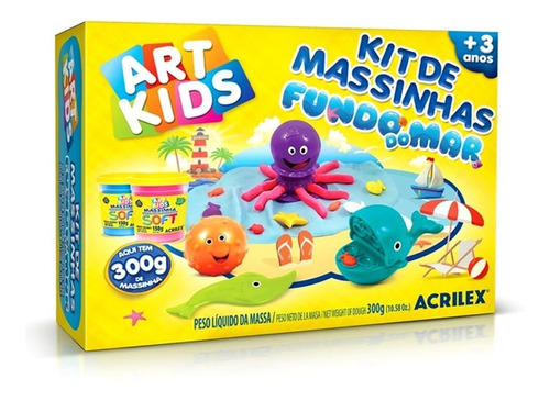 Kit Massinha De Modelar Fundo Do Mar Art Kids 300g Acrilex