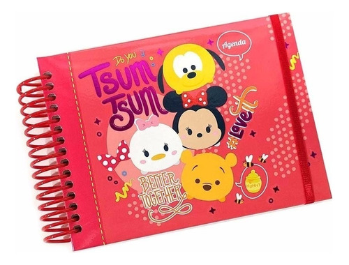 Agenda Disney Tsum Tsum Perpetua Espiral 224 Hojas Portada Rojo Tsum Tsum Friends