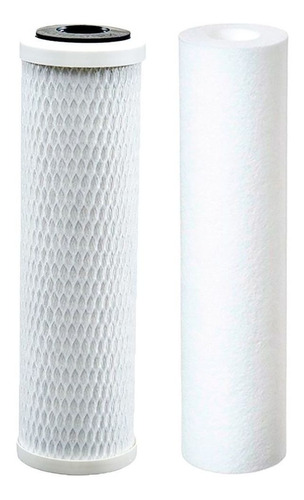 Kit Polipropileno 5 Micras + Carvão Block 9. 3/4 Cor Branco