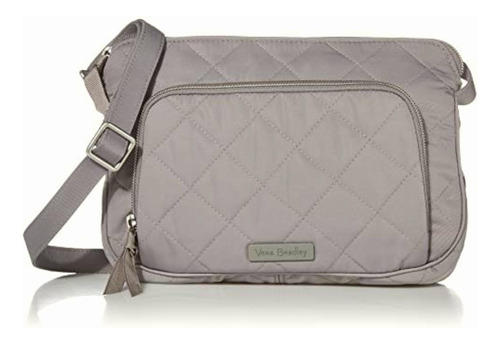 Vera Bradley Bolso Bandolera De Sarga Con Rfid, Gris