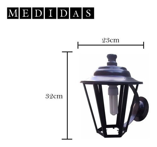 Imagen 2 de 6 de Farol Colonial De Pared De Chapa Exterior 1028
