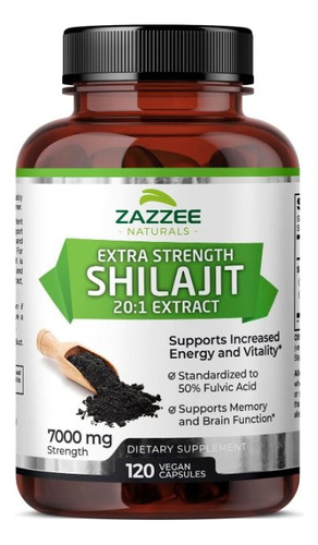 Shilajit Zazzee Premium 7000mg 120 Caps Rinde 4 Meses