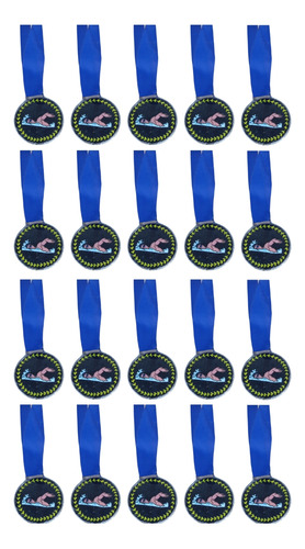 Kit C/20 Medalhas De Natação Esporte Personalizada30mm 1 Fit