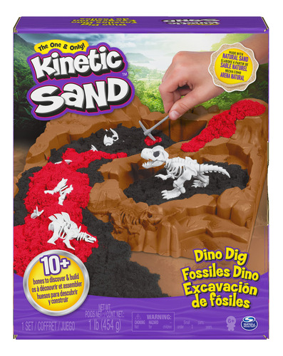 Kinetic Sand - Se De Juego Para Excavar Dinosaurios, Con 10