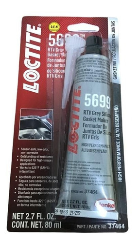 Silicón Gris Loctite-5699 Sellador De Juntas - Paq 10 Piezas