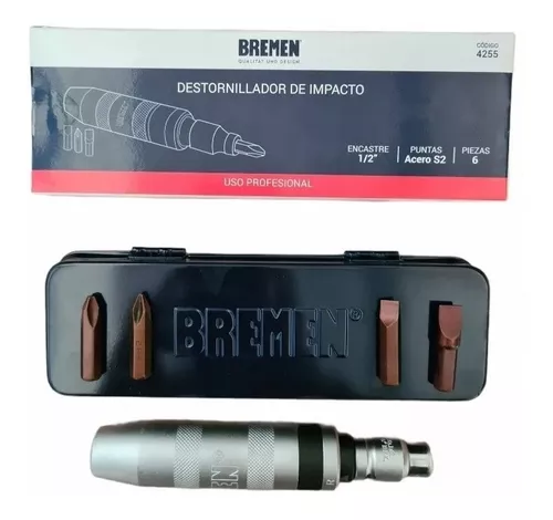 Destornillador Impacto Bremen Kit Atornillador Cod 4255 Dgm