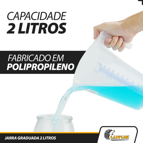 Jarra Graduada 2 Litros Polipropileno Diversos Fluidos