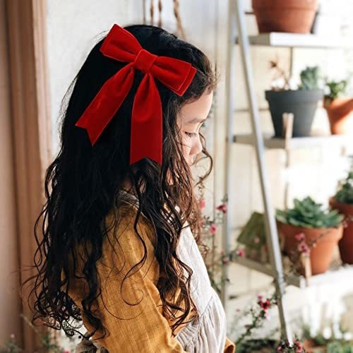 10 Unidades, 5 Lazos De Terciopelo Para El Pelo Para Niñas,