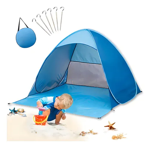 comprar Carpa De Playa, Sombrilla De Playa Emergente, Automática Upf 50 + Anti-ultravioleta, Sombrilla Automática, Instantánea, Portátil, Portátil, Bebé, Cabina, Carpa De Playa Para Niños, Adecuada Para 2