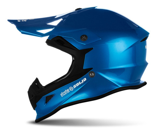 Capacete Motocross Etceter Solid Azul Royal 58