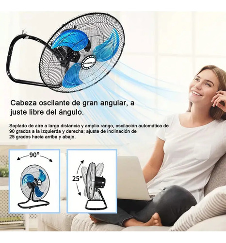 4pcs Moreka Ventilador 18 Pedestal Piso Pared 3 En 1 Aspas Metálica Estructura Azul Aspas Pateado Diámetro 45 Cm Frecuencia 60 Hz Material De Las Aspas Metal