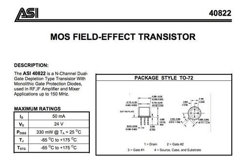 Transistor Rca40822 Asi Mosfet Gate Duplo Original