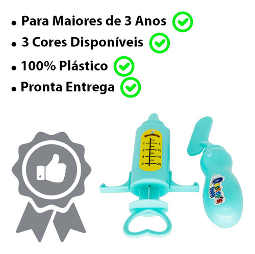Imagem 2 de 7 de Brinquedo Kit Medico Azul 3pçs Estetoscópio Colher Balança