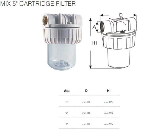 Imagen 2 de 4 de Filtro Partículas 60um Para Agua 5puLG. Luise Rosca Ø1
