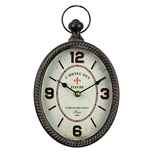 Reloj Pared Negro 12  Diseño Retro Europeo Ovalado Estilo