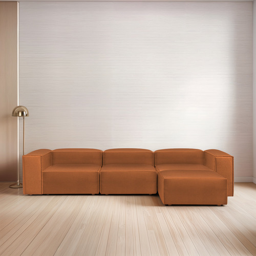 Sala Esquinera Moderna Latt Sillón Modular Soft Microleather