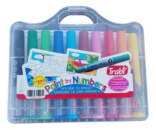 Kit Marcador Trabi Paint By Numbers En Valija X 10 Colores