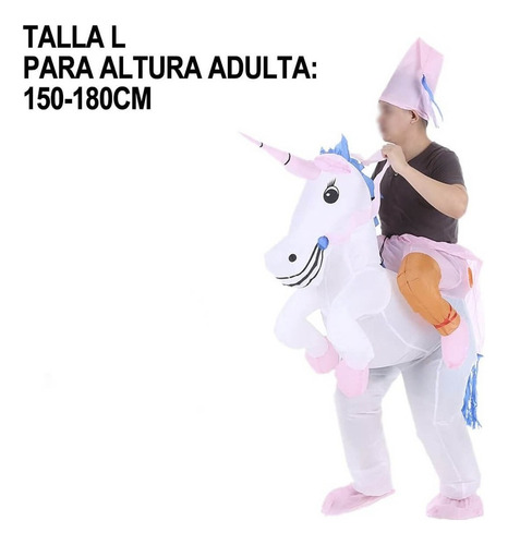 Disfraz Inflable Unicornio Botargas Adulto Cosplay Gigante ,