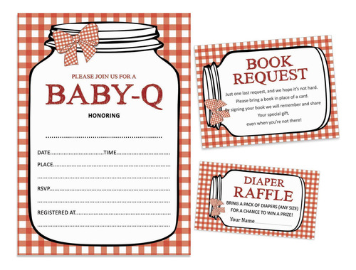 Inkdotpot Juego De 30 Invitaciones Para Baby Shower De Barba