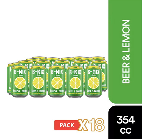 Pack 18 Cerveza Becker B-mix Limon 354cc