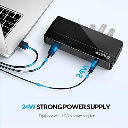 Hub Usb 3.0 Alimentado De 7 Puertos, Hub De Datos Usb Orico
