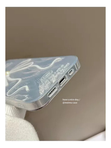 Funda Para Iphone11 12 13 14 15 16 Serie Lazo En Plata Case
