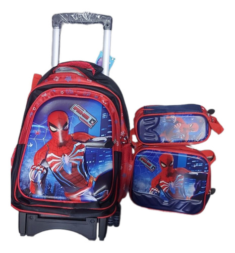 Morral Spiderman Kit X 3 Lonchera Y Caetuchera