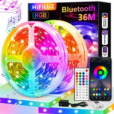 Hifiluz Tiras De Led RGB 36m Bluetooth Luces Led 24V Inteligentes Multicolor Control Por App Sincronización Con Música Para Cuarto Recámara TV Gaming Fiesta Decoración Interior Y Exterior Dormitorio