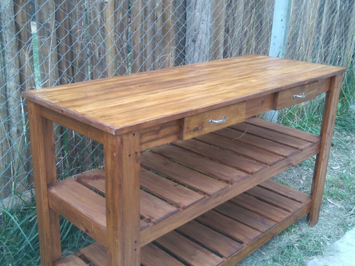 Mesa De Arrime Madera Maciza De Campo