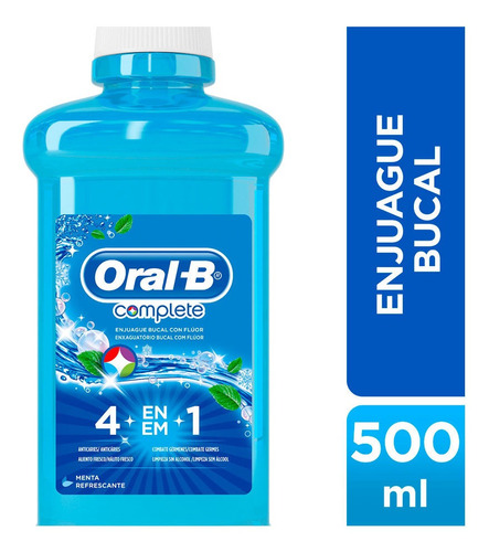 Oral B Enjuague Bucal Complete 4en1 Menta Refrescante 500 Ml