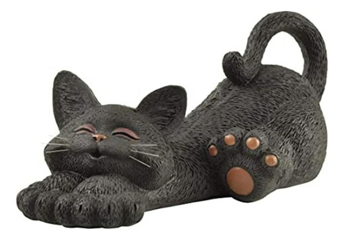 Figura Caprichosa Para Descansar Con Gato Negro Colección