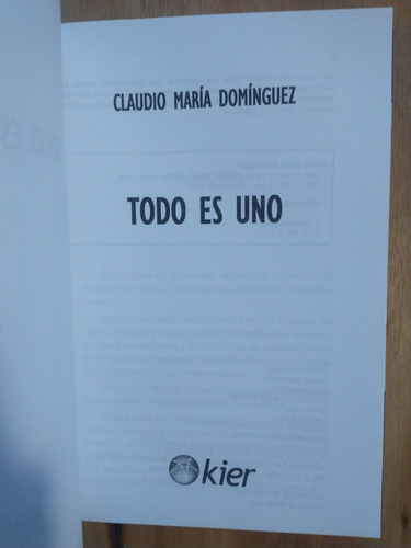 Todo Es Uno - Claudio María Domínguez (Usado)