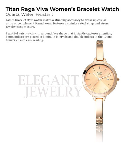 Reloj Titan Raga Viva Para Mujer: Clásico Y Resistente Al Agua