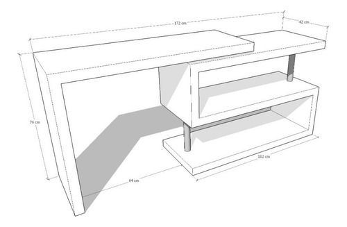 Imagen 4 de 7 de Escritorio Moderno Ref Giratorio° 2.0 Lacado Poliuretano