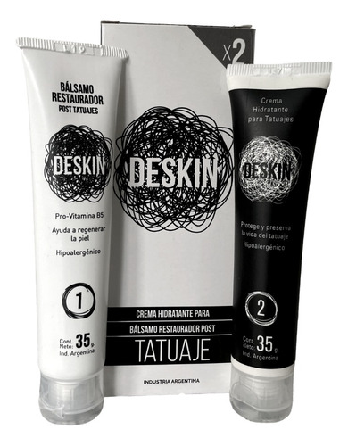 Kit Deskin Bálsamo + Crema Hidratante Para Tatuajes Tattoo