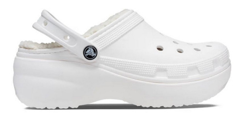 Crocs Platform Classic Lined Clog White Blanco Con Corderito