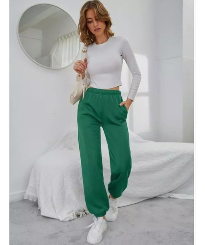 Jogging Mujer Con Elástico Puño Casual Jogger Pantalon Dama